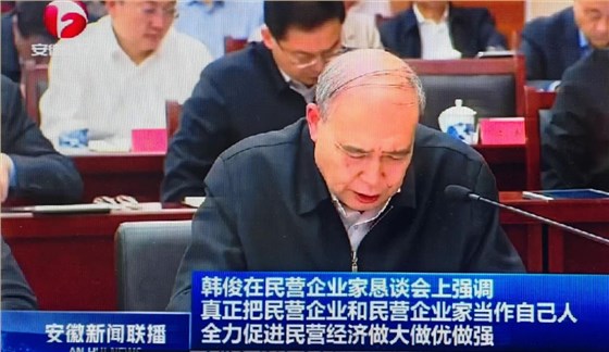 01-圖為皖南電機(jī)黨委書記、副董事長管兵在作重點發(fā)言。（視頻截圖）